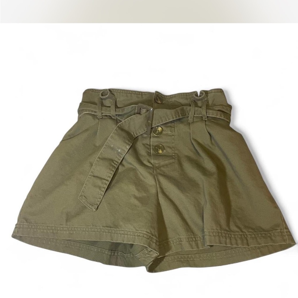 Olive Green Women's High-Waisted Shorts